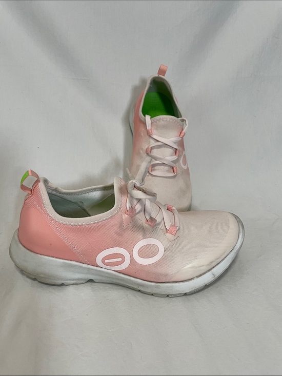 OOFOS Shoes - OOFOS Women’s “OOmg Sport Low Recovery” Pink & White Ombré Slip-On Sneakers, 7